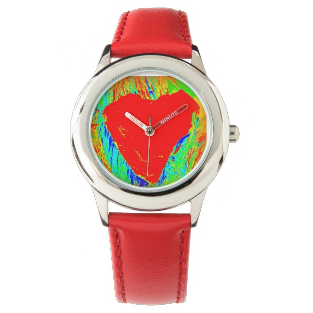 abstract red heart watch (Front)