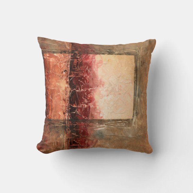 Abstract Red Landscape Cushion (Front)