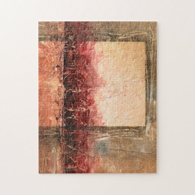 Abstract Red Landscape Jigsaw Puzzle (Vertical)