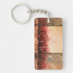 Abstract Red Landscape Key Ring