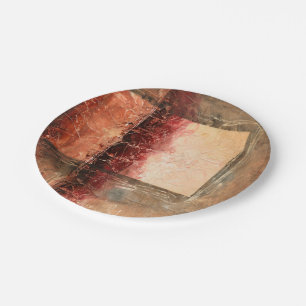 Abstract Red Landscape Paper Plate