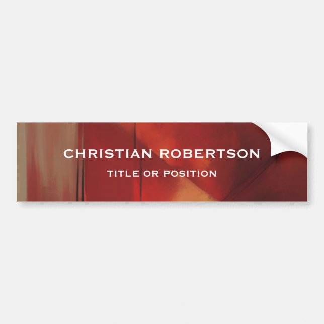 Abstract Red Modern Simple Plain Business Bumper Sticker (Front)