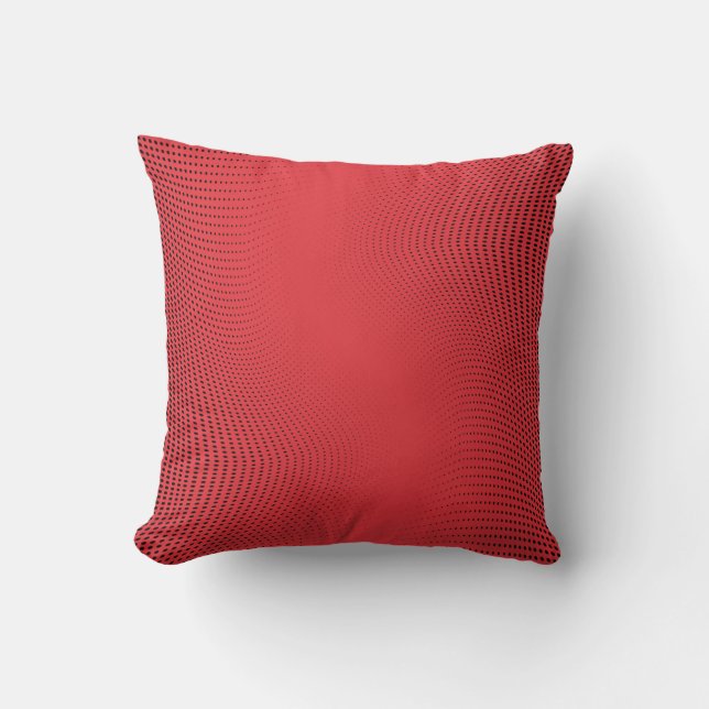 Abstract red monochrome halftone pattern. Soft cur Cushion (Front)