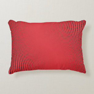 Abstract red monochrome halftone pattern. Soft cur Decorative Cushion
