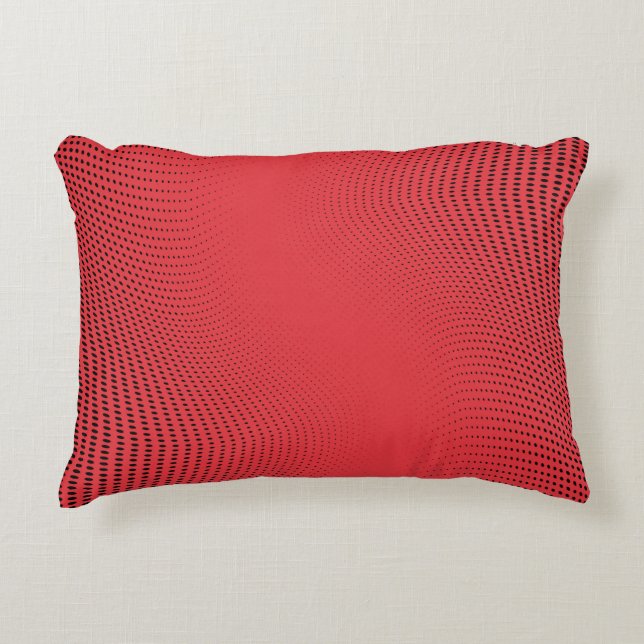 Abstract red monochrome halftone pattern. Soft cur Decorative Cushion (Front)