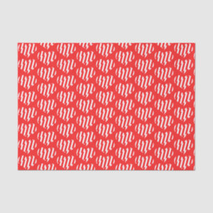 Abstract Red n White Stripes Valentine Heart Tissue Paper