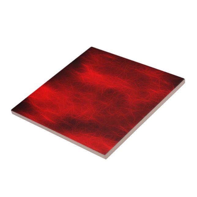 Abstract Red Neon Lights Ceramic Tile (Side)