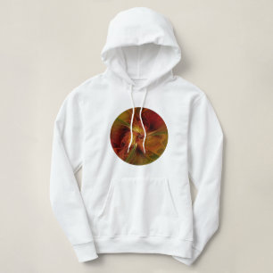 Abstract Red Orange Brown Green Fractal Art Flower Hoodie