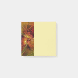 Abstract Red Orange Brown Green Fractal Art Flower Post-it Notes