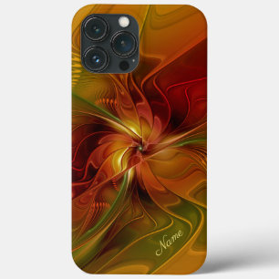 Abstract Red Orange Green Fractal Flower Name iPhone 13 Pro Max Case