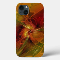Abstract Red Orange Green Fractal Flower Name