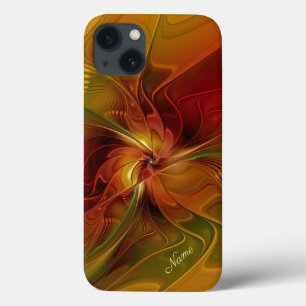 Abstract Red Orange Green Fractal Flower Name  iPhone 13 Case