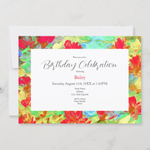 Abstract Red Poppies Invitation