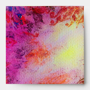 ABSTRACT RED PURPLE GOLD YELLOW FLORAL SWIRLS ENVELOPES