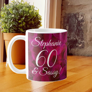 Abstract Red Rose 60 and Sassy Birthday Coffee Mug