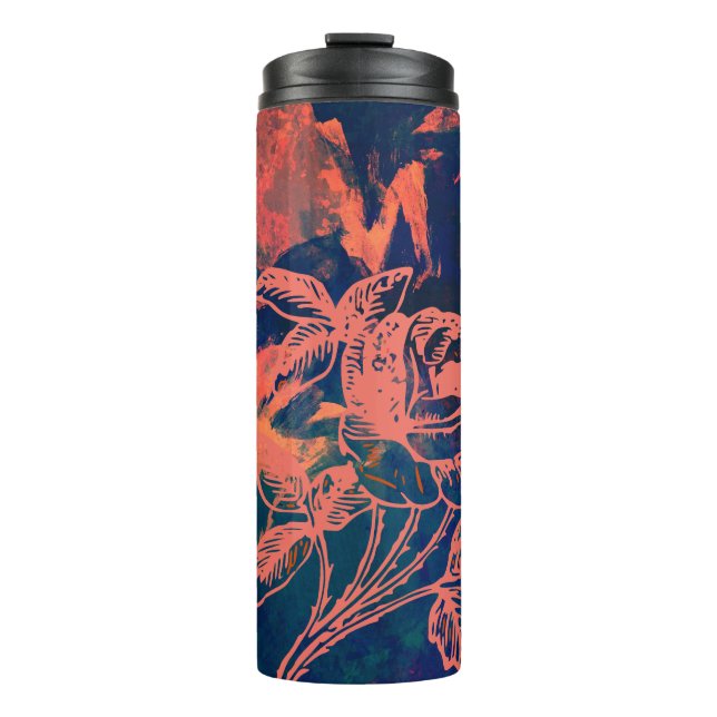 Abstract Red Rose Art Thermal Tumbler (Front)