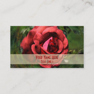 Abstract Red Rose Floral Art Business Card