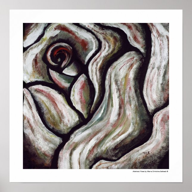 Abstract Red Rose Unique Decorative Art Poster (Front)