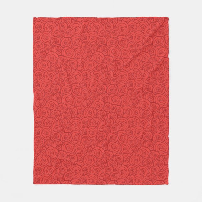Abstract Red Roses Background Fleece Blanket (Front)