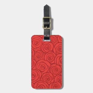 Abstract Red Roses Background Luggage Tag