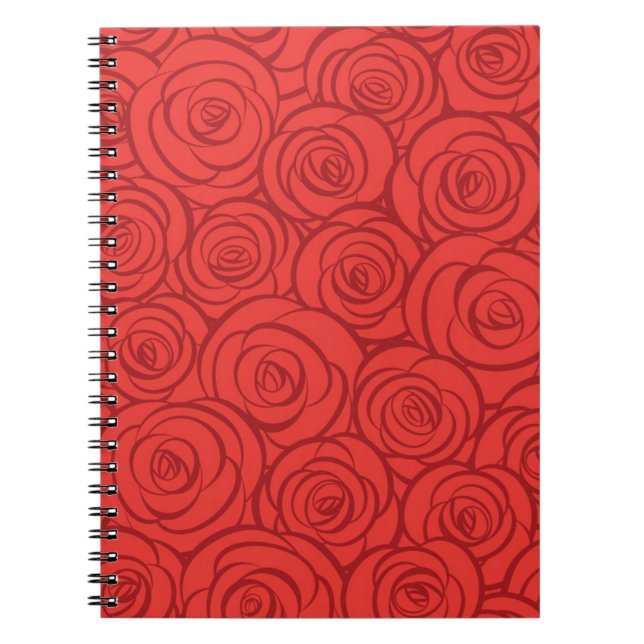 Abstract Red Roses Background Notebook (Front)