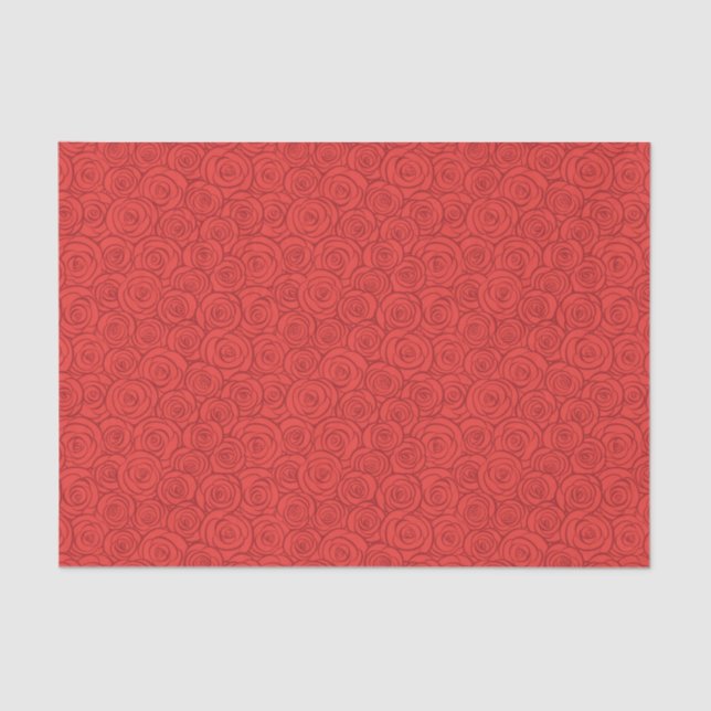 Abstract Red Roses Background Tissue Paper (Front)