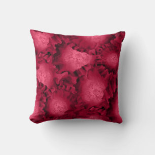 Abstract red roses poppy flowers floral romantic V Cushion
