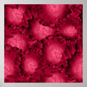 Abstract red roses poppy flowers floral romantic V Poster