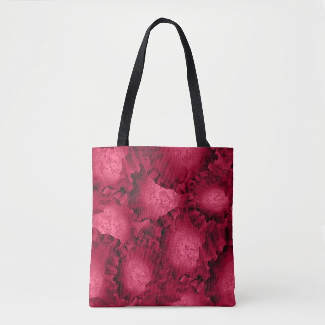 Abstract red roses poppy flowers floral romantic V Tote Bag (Front)