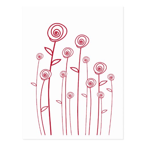 Image of abstract red roses Postcard