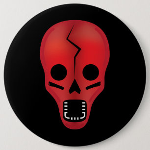 Abstract Red Skull 6 Cm Round Badge