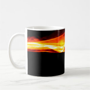 Abstract red smoke Fire over black background. Wav Coffee Mug