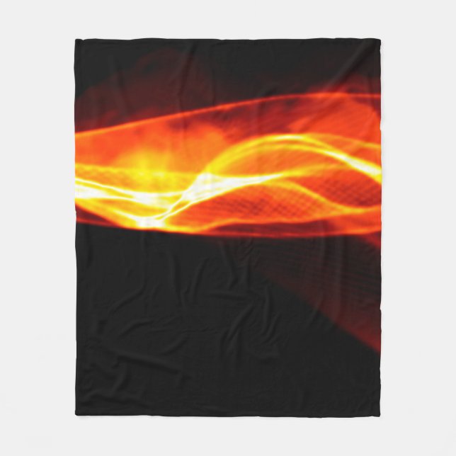 Abstract red smoke Fire over black background. Wav Fleece Blanket (Front)