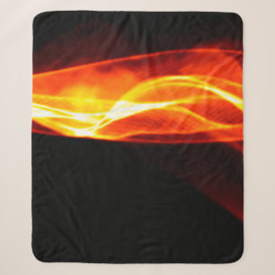 Abstract red smoke Fire over black background. Wav Sherpa Blanket