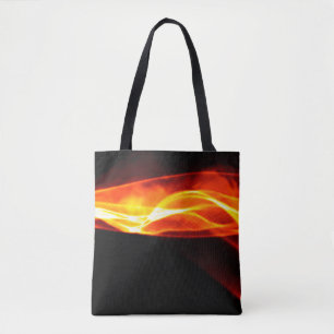 Abstract red smoke Fire over black background. Wav Tote Bag