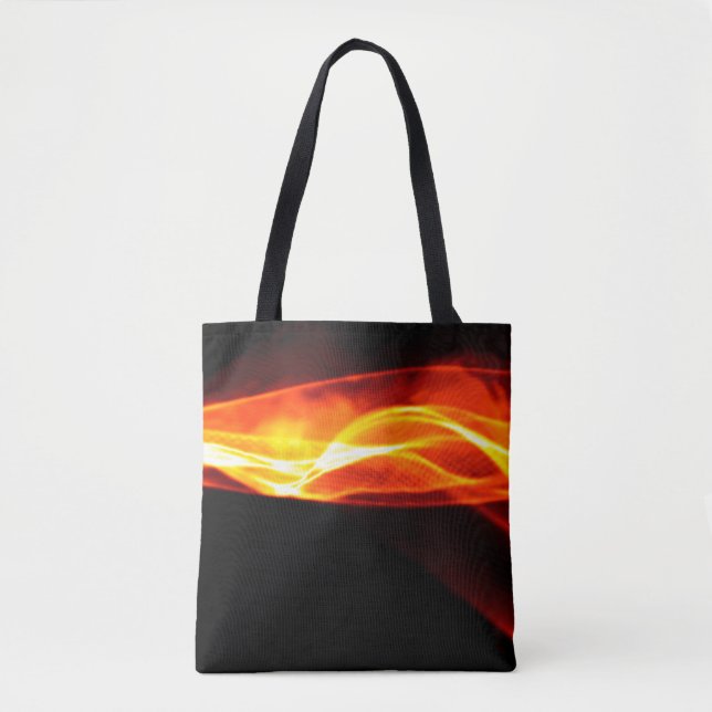 Abstract red smoke Fire over black background. Wav Tote Bag (Front)