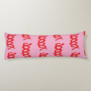 Abstract Red Spiral Road on Black Background Body Cushion