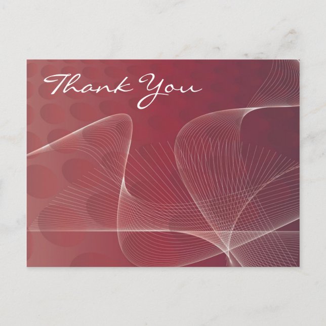 abstract red thank you postcard (Front)