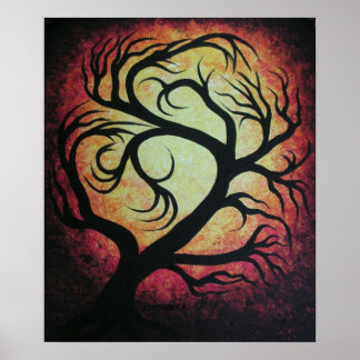 Abstract red tree-canvas print