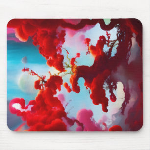 Abstract red trees mouse mat