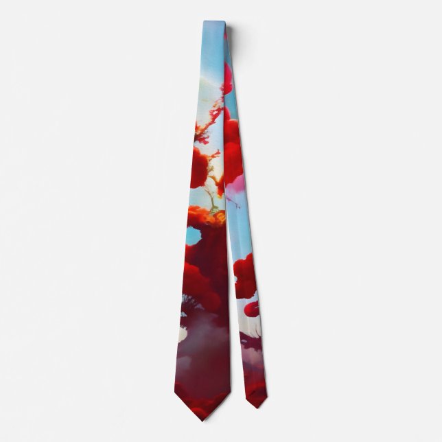 Abstract red trees tie (Front)