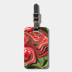 Abstract Red Tulip Floral Design Luggage Tag