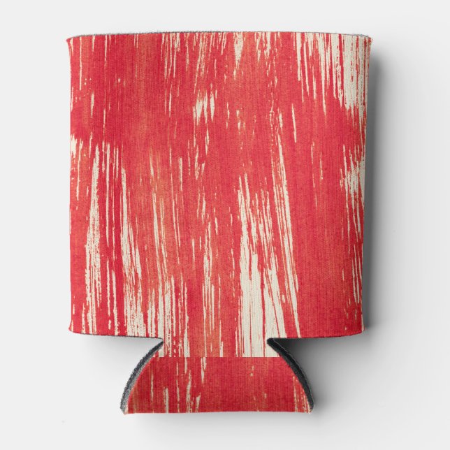 Abstract Red: Watercolor Background. Can Cooler (Front)