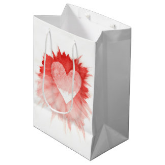 Abstract Red Watercolor Splash Heart Large Gift Ba Medium Gift Bag