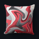 Abstract Red, white and Gray Color Flow Cushion<br><div class="desc">This design features an abstract interplay of red, white, and gray shades blended in a wavy, swirling pattern. The composition resembles a flowing or ripple-like effect, giving a sense of motion and fluidity. The vibrant contrast between colors adds a dynamic, energetic feel to the artwork, suggesting tension and movement within...</div>