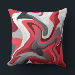 Abstract Red, white and Gray Color Flow Cushion<br><div class="desc">This design features an abstract interplay of red, white, and gray shades blended in a wavy, swirling pattern. The composition resembles a flowing or ripple-like effect, giving a sense of motion and fluidity. The vibrant contrast between colors adds a dynamic, energetic feel to the artwork, suggesting tension and movement within...</div>
