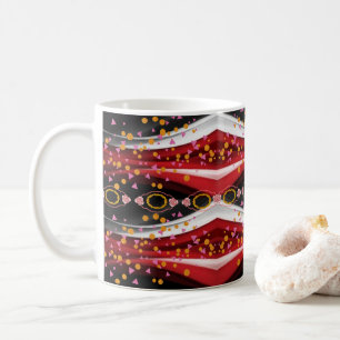 Abstract Red White Black Mug