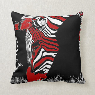 Abstract Red White Black Pillow