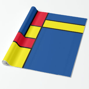 Abstract Red, Yellow, and Blue Blocks Wrapping Paper