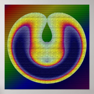 Abstract Red Yellow Blue Rainbow Colours Poster